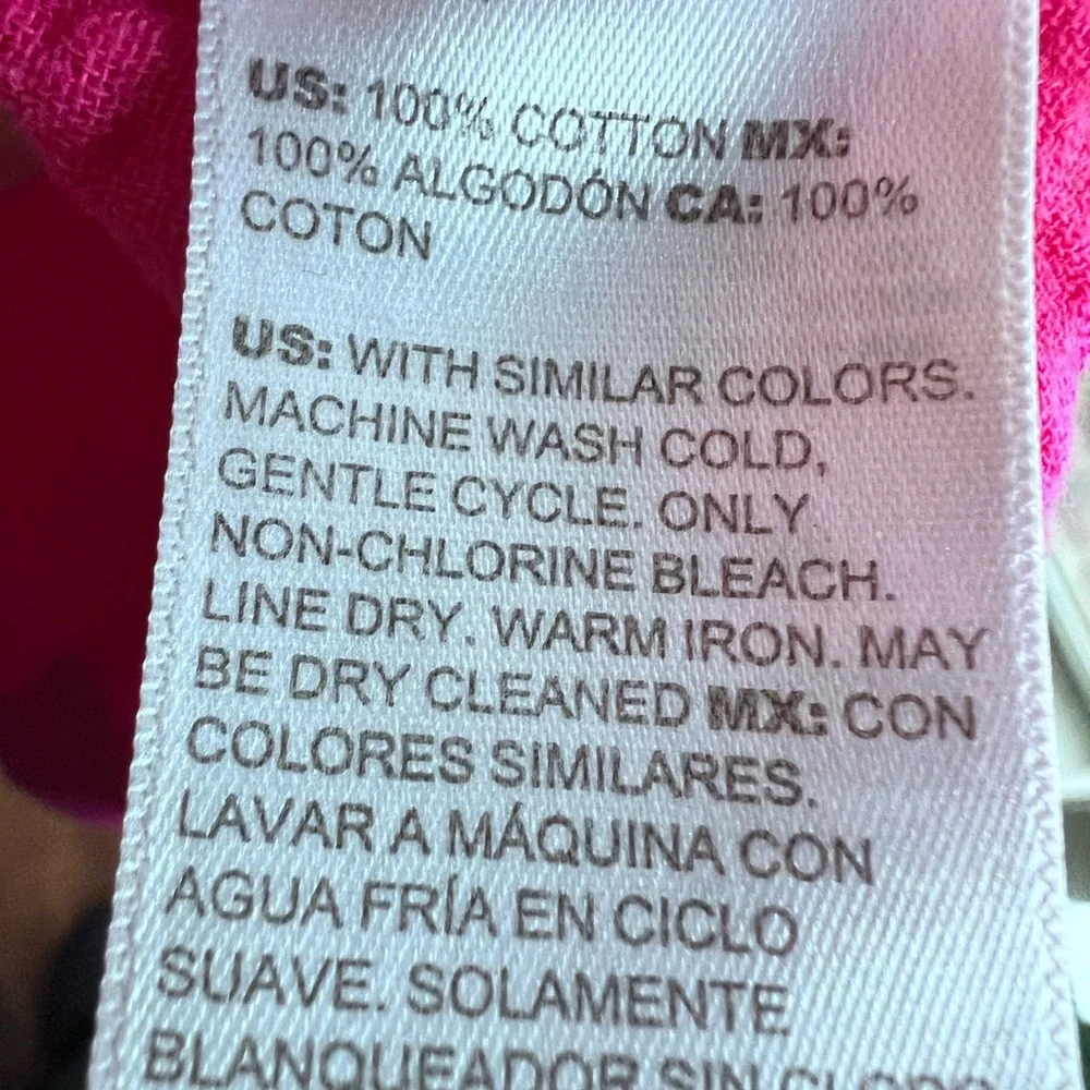 Chico's Vibrant Pink Midi Dress Size 2 Large Barbiecore Spring Loose Fit Pockets - Picture 5 of 10